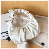 women Korean one-shoulder bag French bag fashion pleated handbag underarm bag