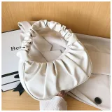 women Korean one-shoulder bag French bag fashion pleated handbag underarm bag