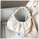 women Korean one-shoulder bag French bag fashion pleated handbag underarm bag