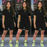 Solid color sports Casual two-piece Shorts Set