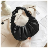 women Korean one-shoulder bag French bag fashion pleated handbag underarm bag