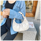 women Korean one-shoulder bag French bag fashion pleated handbag underarm bag