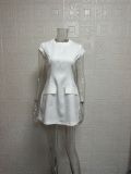 Women Solid Round Neck pocket dress
