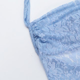 Women Holidays Lace See-Through Sexy Strap Dress