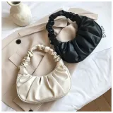 women Korean one-shoulder bag French bag fashion pleated handbag underarm bag