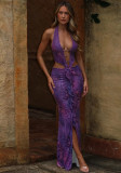 spring and summer Sexy v-neck Halter Neck Lace Patchwork fake two-piece dress for women
