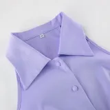 Women Summer Sexy Purple Elegant Sleeveless Halter Neck Dress