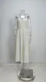 Women Spring elegant sexy Lace-Up Backless suspender dress