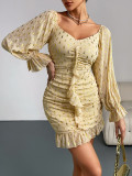 Women Summer Long-sleeved Sparkling Dress