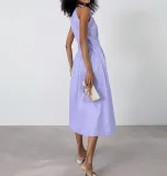 Women Summer Sexy Purple Elegant Sleeveless Halter Neck Dress