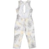 Women Summer Sexy Sleeveless Round Neck Leopard Print Hollow Backless Jumpsuit