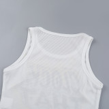 Women American Letter Print Crop T-shirt Summer Top