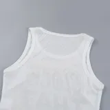 Women American Letter Print Crop T-shirt Summer Top