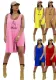 Women's Mother's Day print vest top shorts two-piece set