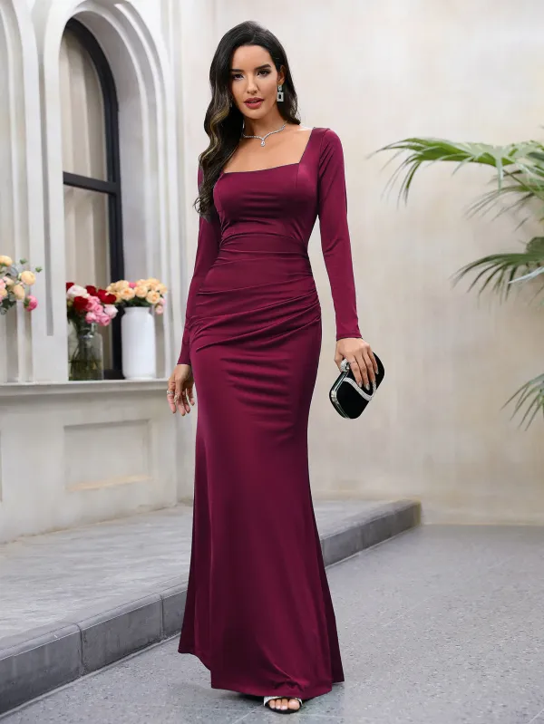 Women Elegant Long Sleeve Fishtail Dress