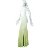 Women Gradient Sexy V Neck Sleeveless Dress