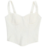 Women Summer Elegant Sexy Strapless Lace Fishbone Top