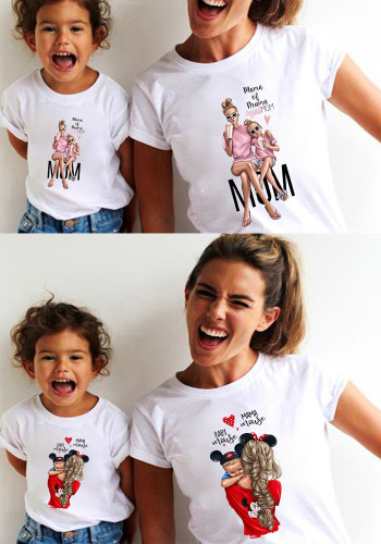 Mother's Love Series Summer Parent-Child T-Shirts Perfect for Mother's Day