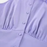 Women Summer Sexy Purple Elegant Sleeveless Halter Neck Dress