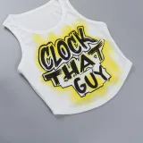 Women American Letter Print Crop T-shirt Summer Top
