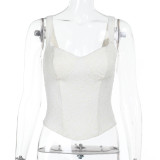 Women Summer Elegant Sexy Strapless Lace Fishbone Top