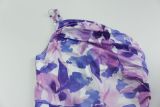 Women Slash Shoulder suspender fishtail print dress