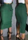 Women's Solid Color High-waist Belt Casual Cargo Long Skirt