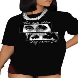 Fashionable Women's Short-Sleeve Round-Neck Casual T-Shirt