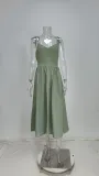 Women Spring elegant sexy Lace-Up Backless suspender dress