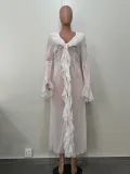 Spring Summer Long Sleeve Cardigan Beach Bikini Sun Protection Cover-up