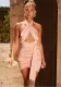 Women's Low Back Cross Halter Neck solid color Bodycon Dress