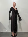 Spring Summer Long Sleeve Cardigan Beach Bikini Sun Protection Cover-up