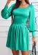 Women's Lantern Sleeve Slim Waist Satin Dress