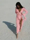 Spring Summer Long Sleeve Cardigan Beach Bikini Sun Protection Cover-up