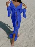 Spring Summer Long Sleeve Cardigan Beach Bikini Sun Protection Cover-up