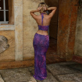 spring and summer Sexy v-neck Halter Neck Lace Patchwork fake two-piece dress for women
