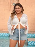 Spring Summer Women's Knitting Cover-up Sexy Beach Hollow Women's Knitting Shirt