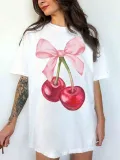Women Letter Loose Casual Print T-Shirt