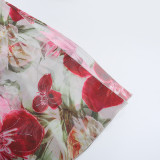 Women See-Through Print Holidays Summer Sexy Slit Dress
