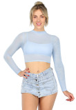 Women Sexy Solid Long Sleeve Top