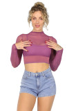 Women Sexy Solid Long Sleeve Top