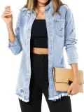 Women Casual Fall/Winter Long Sleeve Denim Jacket