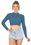 Women Sexy Solid Long Sleeve Top