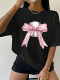 Women Letter Loose Casual Print T-Shirt