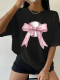 Women Letter Loose Casual Print T-Shirt