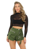 Women Sexy Solid Long Sleeve Top