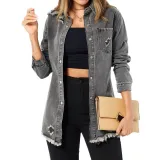 Women Casual Fall/Winter Long Sleeve Denim Jacket