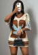 Women Summer American digital print v-neck short-sleeved dress