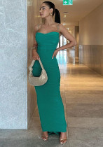 Women Backless Gathered Suspender Bodycon Casual Holidays Dress