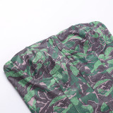 Women Summer Printed Sexy Strapless Basic Waist Top